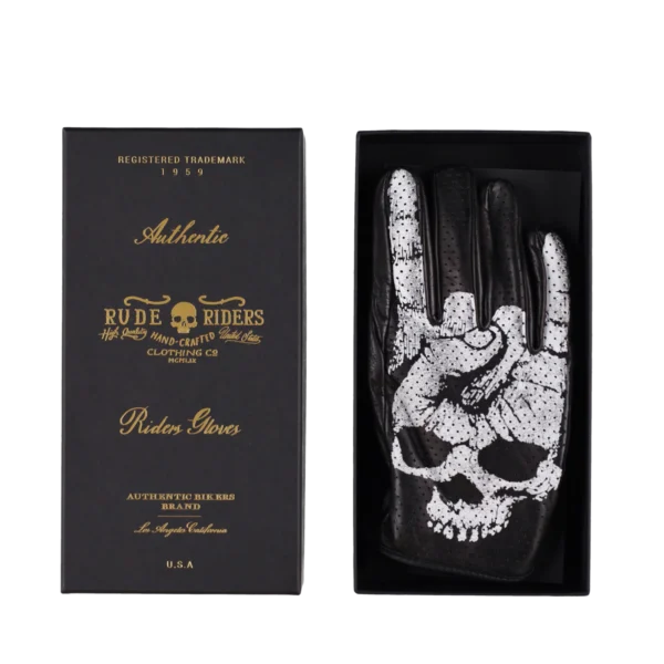 Rude Riders Guanti Moto In Pelle Rock