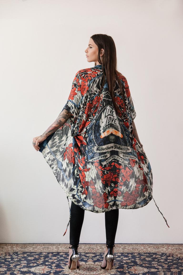 Rude Riders Kimono Donna Roses