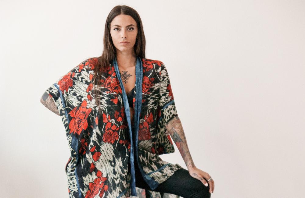 Rude Riders Kimono Donna Roses