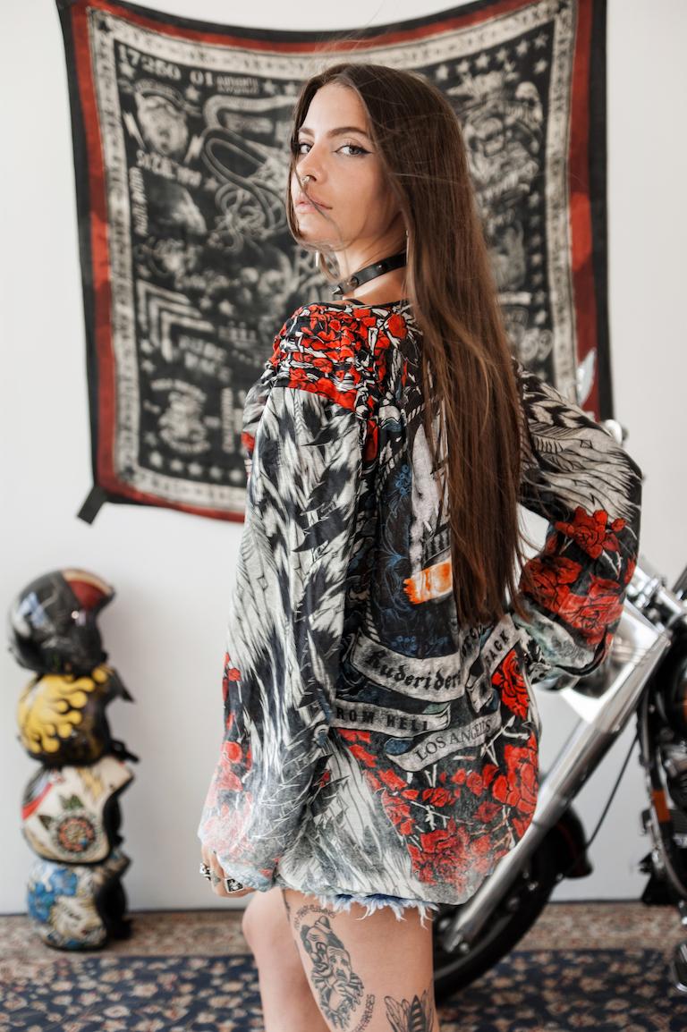 Rude Riders Shirt Donna Roses