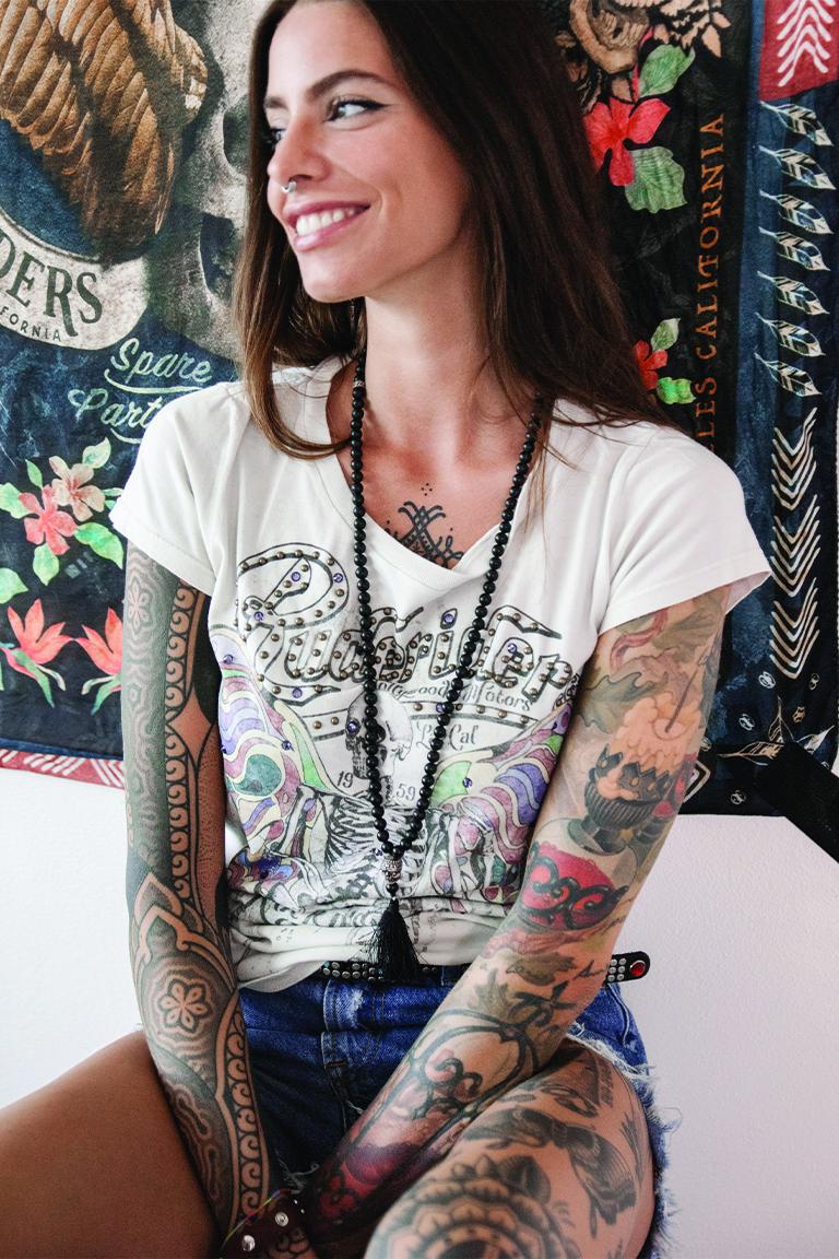 Rude Riders T-Shirt Donna Flying Skull