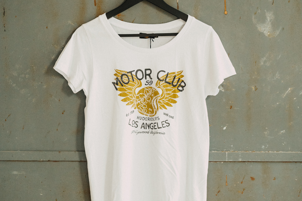Rude Riders T-Shirt Donna Motor Brigade Bianca