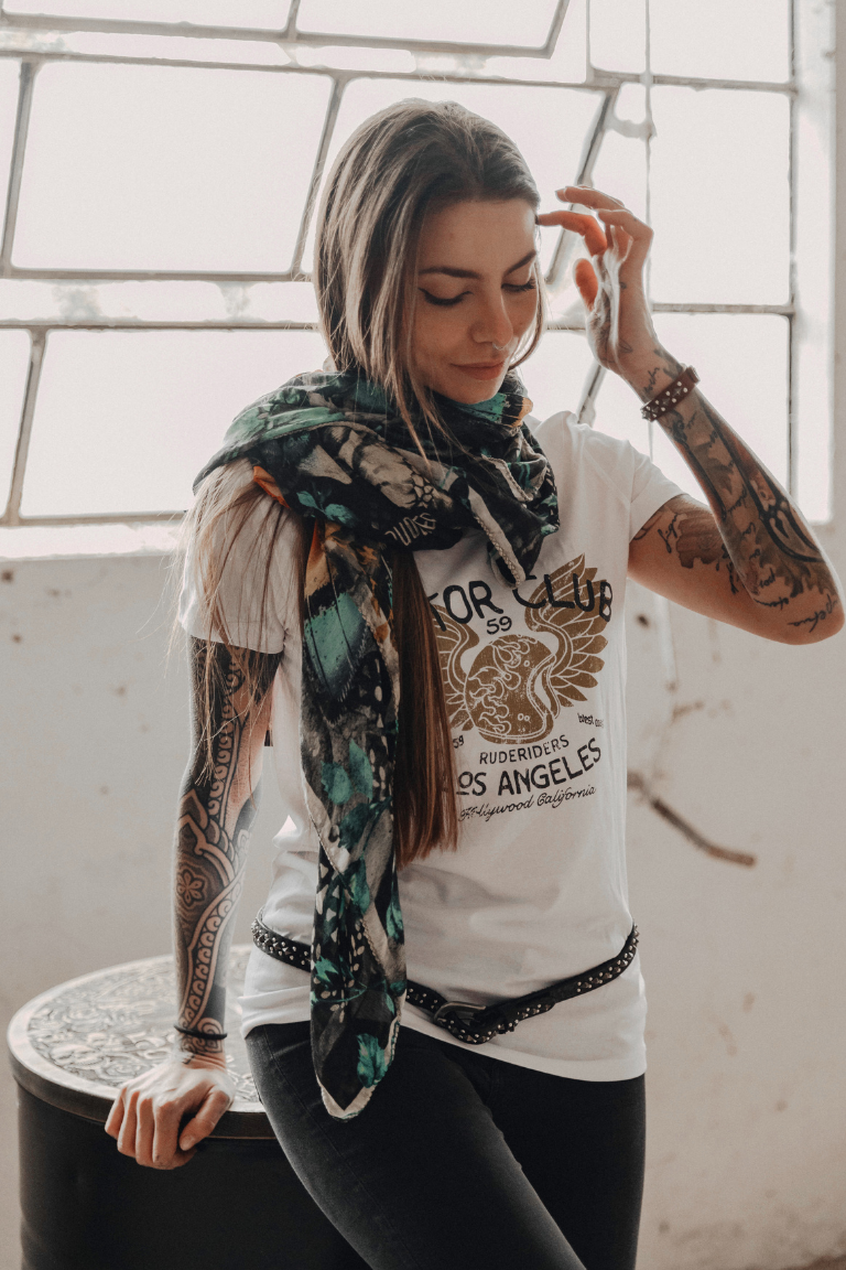 Rude Riders T-Shirt Donna Motor Brigade Bianca