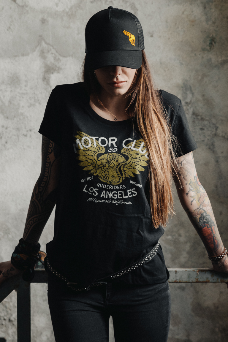 Rude Riders T-Shirt Donna Motor Brigade Nera