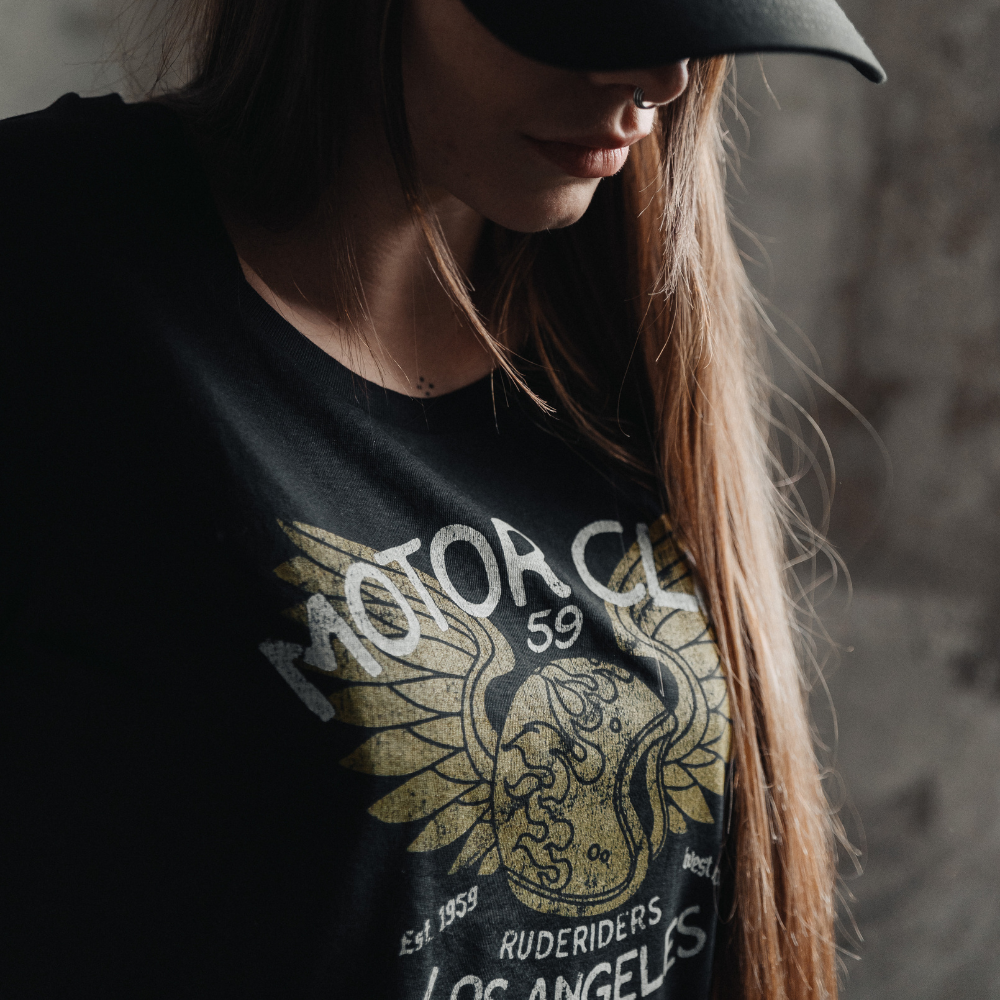 Rude Riders T-Shirt Donna Motor Brigade Nera