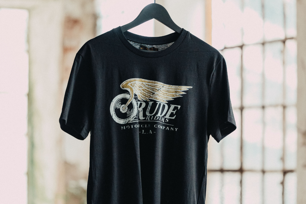 Rude Riders T-Shirt Uomo Flying Wheel Nera