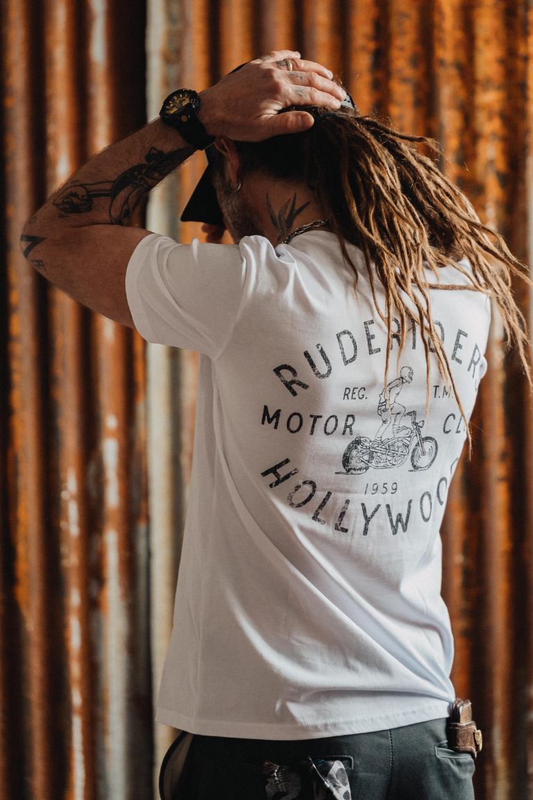 Rude Riders T-Shirt Uomo Motor Club Bianca
