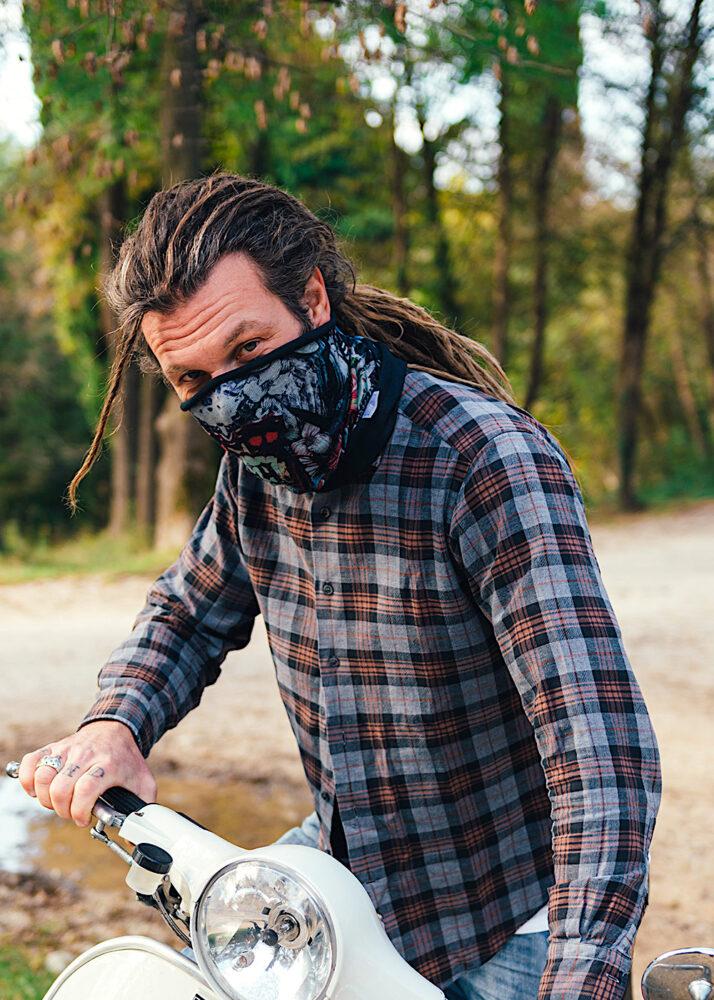 Rude Riders Tube Skull & Roses