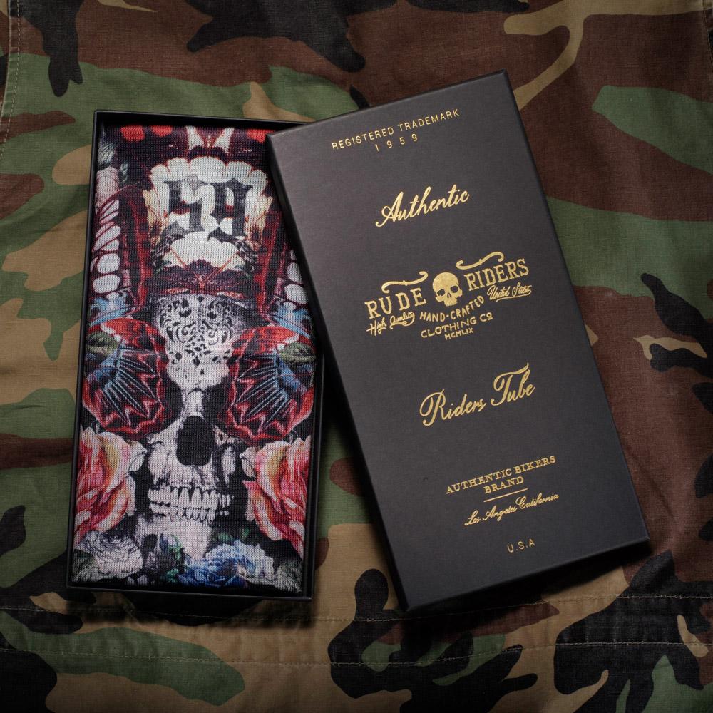 Rude Riders Tube Skull & Roses