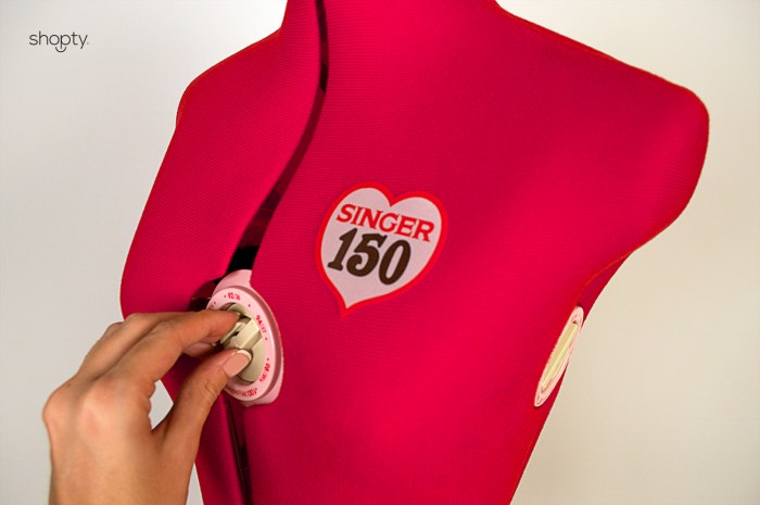 Shopty Manichino Sartoriale Regolabile DF150 Singer Red - Busto Da Sarta Small Medium Taglie 40/42 44 46 48