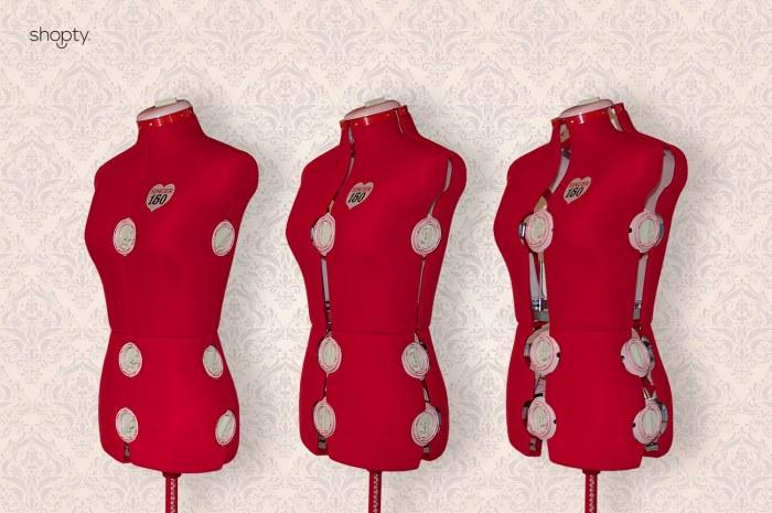 Shopty Manichino Sartoriale Regolabile DF150 Singer Red - Busto Da Sarta Small Medium Taglie 40/42 44 46 48