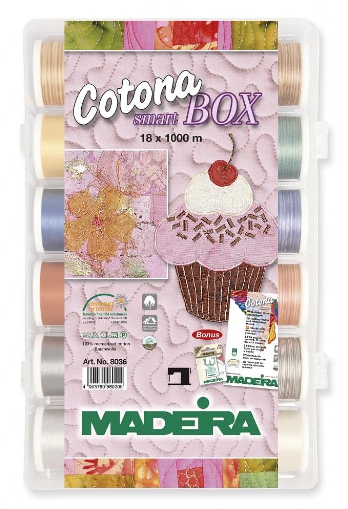 Shopty Smart Box con 18 filati da ricamo confezione aghi Cotona Madeira Art. 8036