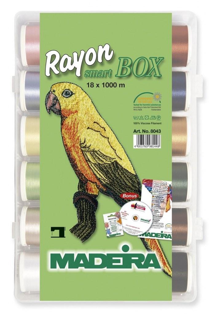 Shopty Smart Box con 18 filati da ricamo confezione aghi cd ricami Rayon Madeira Art. 8043