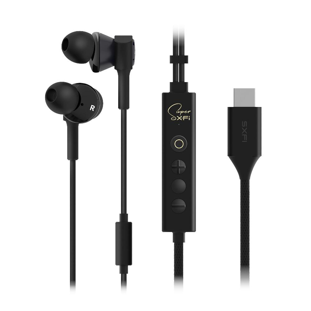 Creative SXFI TRIO Cuffie In-ear USB-C A Triplo Diffusore Con Tecnologia Super X-Fi Incorporata E Personalizzata In Base Alle Tue Orecchie