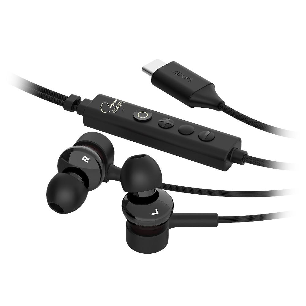 Creative SXFI TRIO Cuffie In-ear USB-C A Triplo Diffusore Con Tecnologia Super X-Fi Incorporata E Personalizzata In Base Alle Tue Orecchie