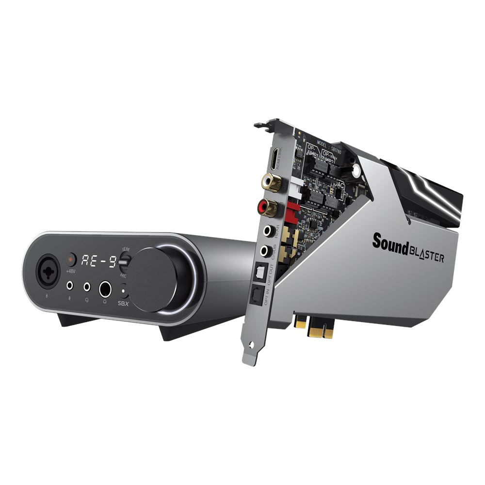 Creative Sound Blaster AE-9 Scheda audio PCI-E di qualità superiore da 32 bit/384 kHz e DAC con doppio amplificatore discreto per cuffie Xamp e Audio Control Module
