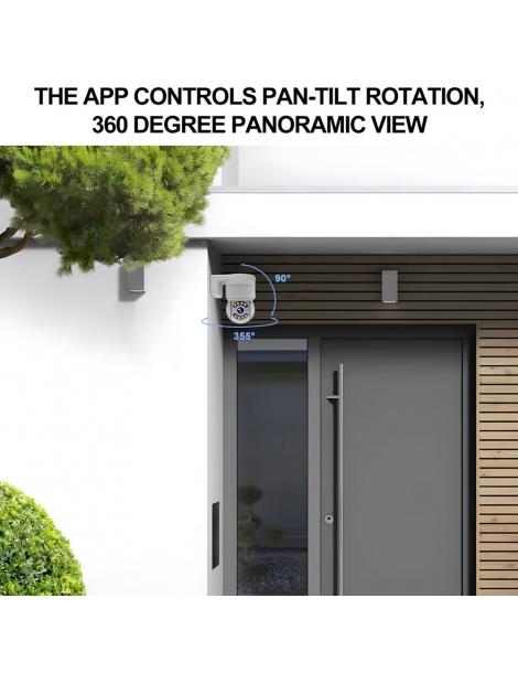 2 Pezzi TALLPOWER C48 Telecamera WiFi Per Esterni HD 2K 4MP Visione Notturna Inclinazione Panoramica A 360°