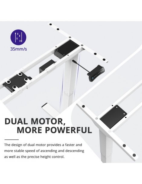 ACGAM Telaio Per Scrivania Elettrico Regolabile - Bianco