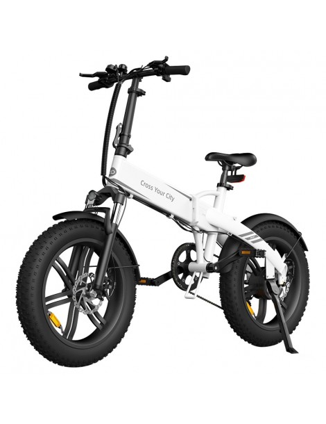 ADO A20F Bestia Pieghevole E-Bike 250W DC Brushless Motore 25km/H 36V 14.5Ah Batteria 20*4.0 Pneumatici Sensore Di Coppia-Bianco