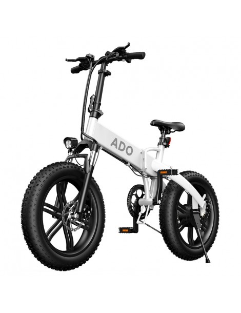 ADO A20F+ Bici Elettrica Pieghevole 250W Motore Mozzo Senza Spazzole Batteria 36V 10.4Ah - Bianco
