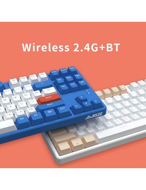Ajazz AK871 Interruttore Blu 87 Tasti Tastiera Meccanica Dual-mode Senza Fili