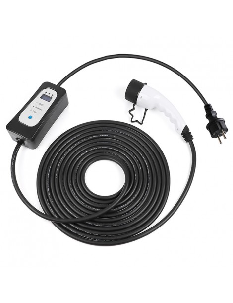 ANDAIIC EV Charger Electric Car Portable Charger Type 2 IEC 62196 Mode 2 8A/10A/13A/16A Current Adjustable 10m Cable