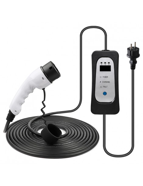 ANDAIIC EV Charger Electric Car Portable Charger Type 2 IEC 62196 Mode 2 8A/10A/13A/16A Current Adjustable 10m Cable