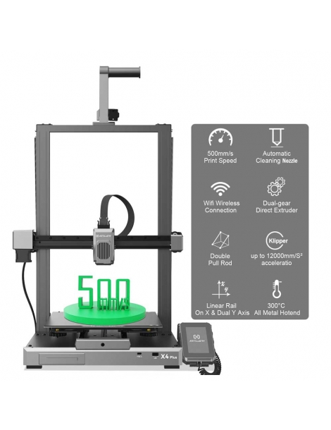 Artillery Sidewinder X4 Plus Stampante 3D Velocità Di Stampa Di 500 Mm/s Volume Di Costruzione Di 300*300*400 Mm