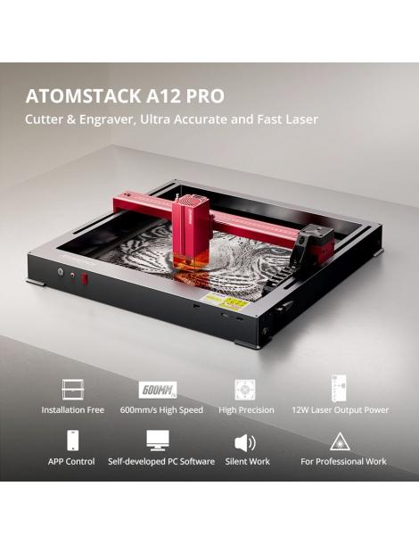 ATOMSTACK A12 PRO 12W Taglierina Per Incisione Laser Messa A Fuoco Fissa Precisione Di Incisione 0 02 Mm
