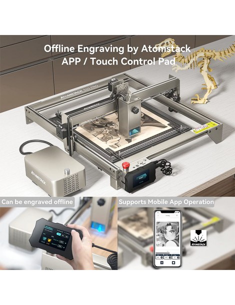 ATOMSTACK S20 Pro 20W Taglierina Incisore Laser Con Kit Di Assistenza Pneumatica Senza Messa A Fuoco Laser A Diodi Quad-core