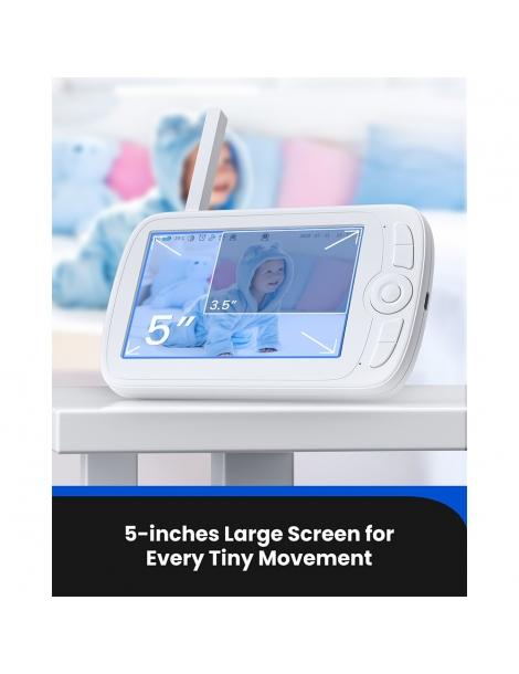 Baby Monitor Proscenic BM300 Telecamera HD 1080P Schermo Da 5 Pollici Visione Notturna Audio A Due Vie