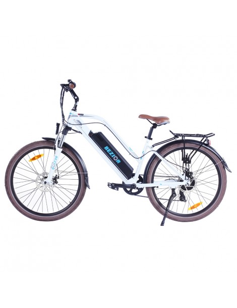 Bezior M2 Pro Ciclomotore Elettrico 500W Motore 12.5Ah Batteria-Bianco