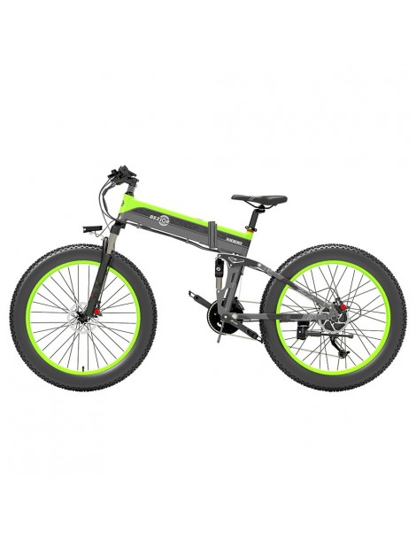 BEZIOR X1000 26 Pollici Fat Tire Foldable Electric Bike 1000W Motore Panasonic 48V 12.8Ah Batteria - Nero Verde