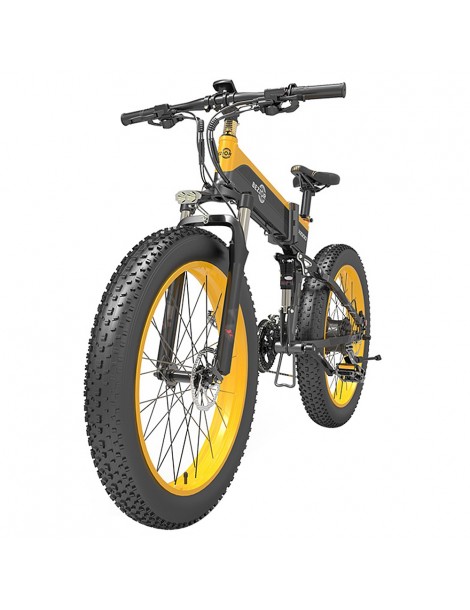BEZIOR X1000 26 Pollici Fat Tire Foldable Electric Bike 1000W Motore Panasonic 48V 12.8Ah Batteria - Nero Giallo