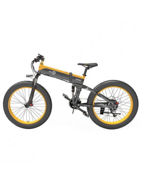 BEZIOR X1000 26 pollici Fat Tire Foldable Electric Bike 1000W Motore Panasonic 48V 12.8Ah Batteria - Nero Giallo