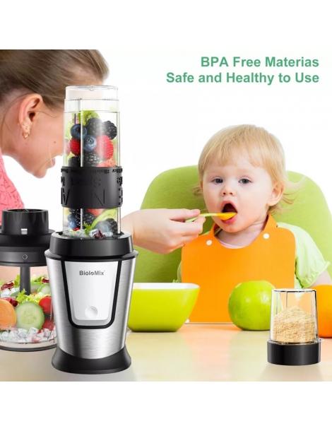 BioloMix TB23M Robot Da Cucina Multifunzione 3 In 1 Spremiagrumi Portatile Da 700W Materiale Plastico Per Alimenti