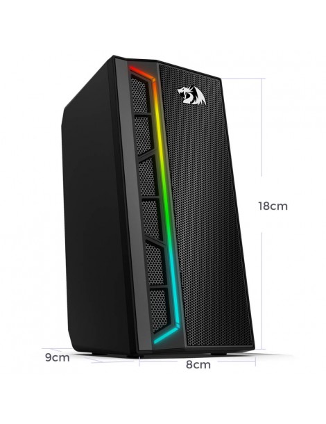 Calliope RGB Altoparlanti Per PC Desktop Suono Potenziato A 2.0 Canali E Controllo Del Volume Con Cavo Da 3 5 Mm - Nero