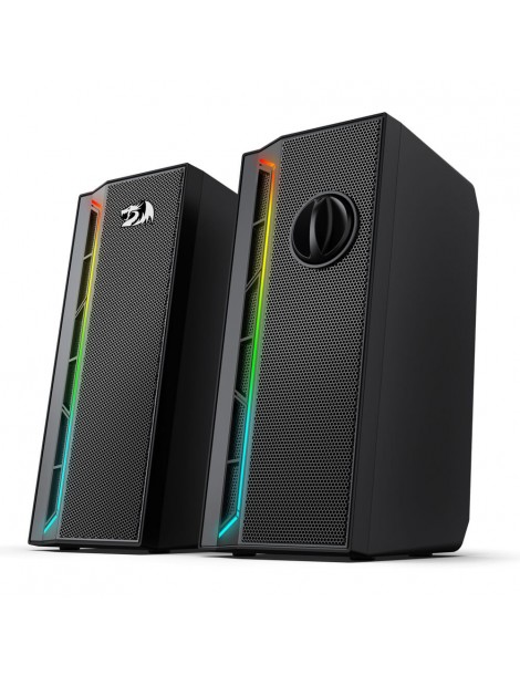 Calliope RGB Altoparlanti per PC Desktop suono potenziato a 2.0 canali e controllo del volume con cavo da 3 5 mm - Nero