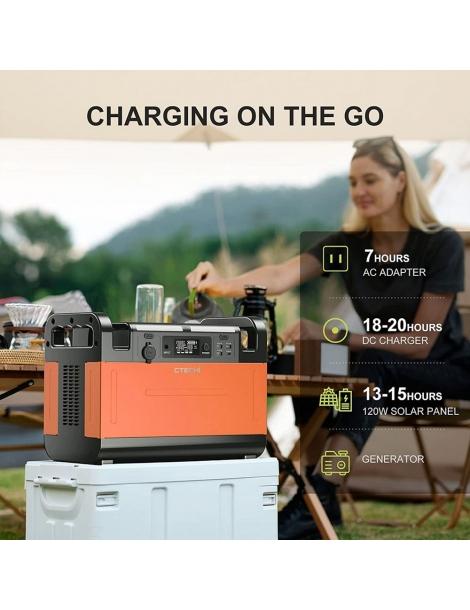 Ctechi GT1500 Stazione Di Alimentazione Portatile Da 1500W/1210Wh Batteria Lifepo4 Onda Sinusoidale Pura