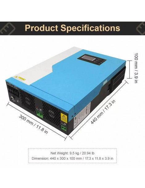 DAXTROMN Inverter Solare Off Grid Da 3 5KW Caricatore MPPT Da 24V DC 100A Sinusoidale Puro Con Ingresso PV 450VDC E WiFi