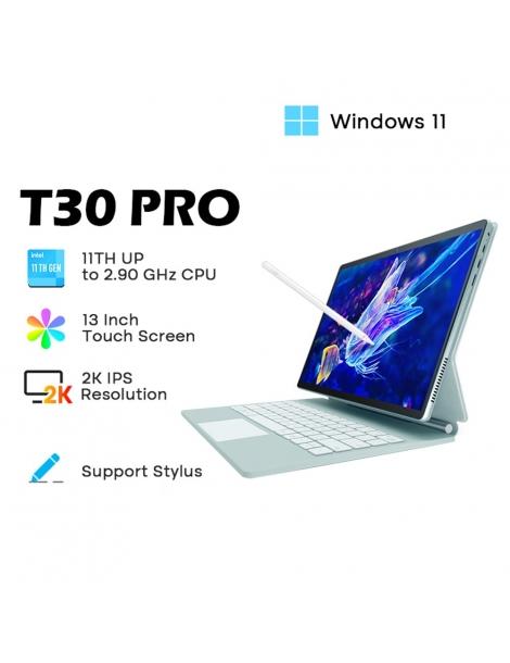 DERE T30 PRO 2-in-1 Laptop 13 Pollici 2K IPS Touch Screen Tablet PC/Tastiera Magica Penna Stilo 16GB DDR4 512GB SSD - Verde