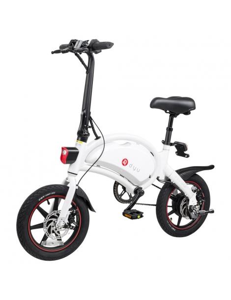DYU D3+ Ciclomotore Elettrico Pieghevole Con Pneumatici Da 14" Motore Senza Spazzole Da 240W Batteria 10AH - Bianco