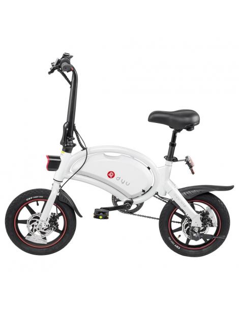 DYU D3+ Ciclomotore Elettrico Pieghevole Con Pneumatici Da 14" Motore Senza Spazzole Da 240W Batteria 10AH - Bianco