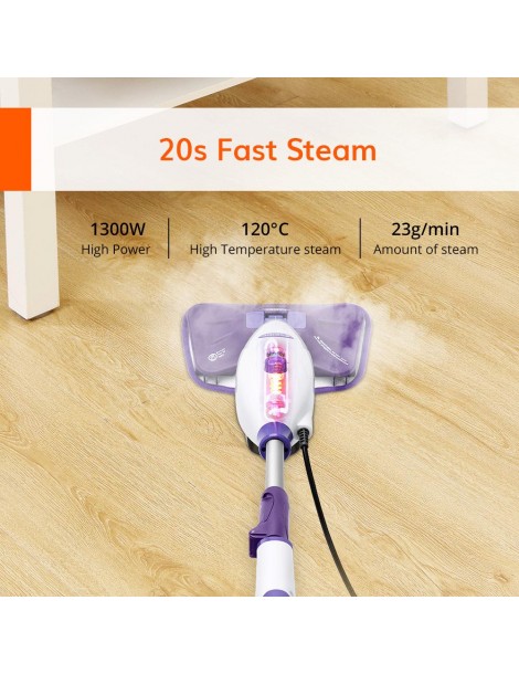 EASINE By ILIFE S50 1300W Mocio A Vapore Cablato 450ml Serbatoio Dell'Acqua 10 Livelli Regolabili 120 Gradi Celsius