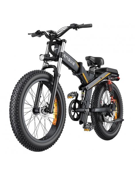 ENGWE X24 Mountain Electric Bike 24*4.0 Pollici Fat Tire 50km/h Velocità Massima 1000W Motore 48V Batteria - Nero