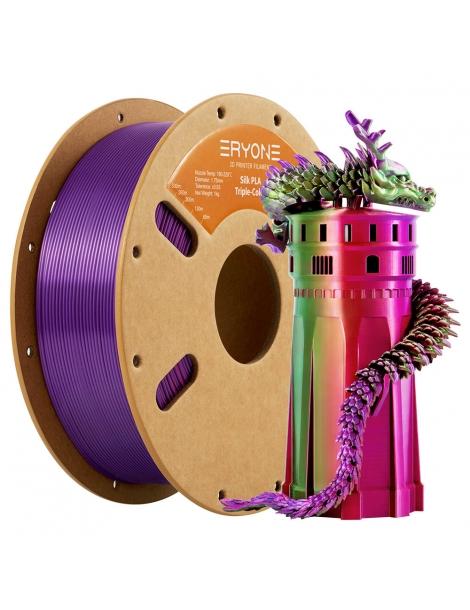 ERYONE Filamento PLA seta tricolore 1kg - rosso viola e verde