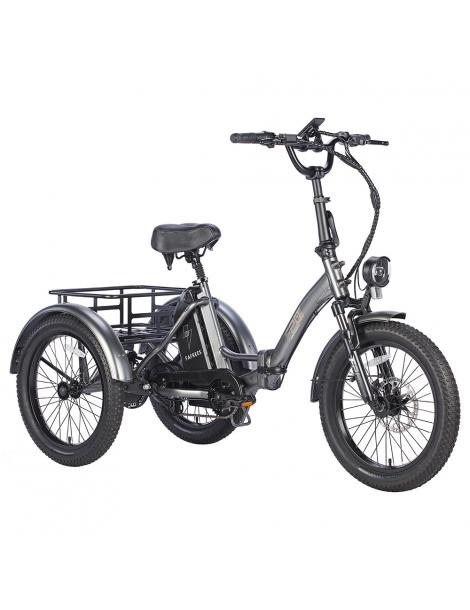 FAFREES F20 Mate Triciclo Elettrico Motore Brushless 500W Batteria 48V/18.2Ah Pneumatici Grassi 20*3.0 Pollici - Grigio