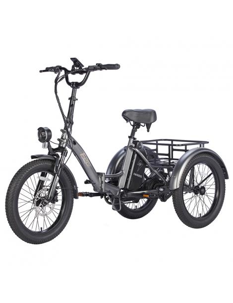 FAFREES F20 Mate Triciclo Elettrico Motore Brushless 500W Batteria 48V/18.2Ah Pneumatici Grassi 20*3.0 Pollici - Grigio