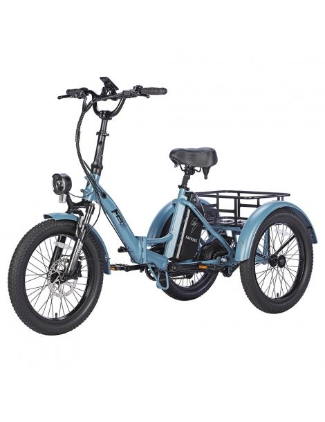 FAFREES F20 Mate Triciclo Elettrico Motore Brushless 500W Batteria 48V/18.2Ah Pneumatici Grassi 20*3.0 Pollici - Blu