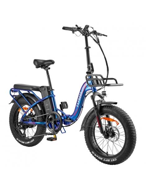 Fafrees F20 Max Flodable Electric Bike 20*4.0 Pollici Fat Tire 500W Brushless Motor 48V 22.5Ah Battery - Aurora Blue